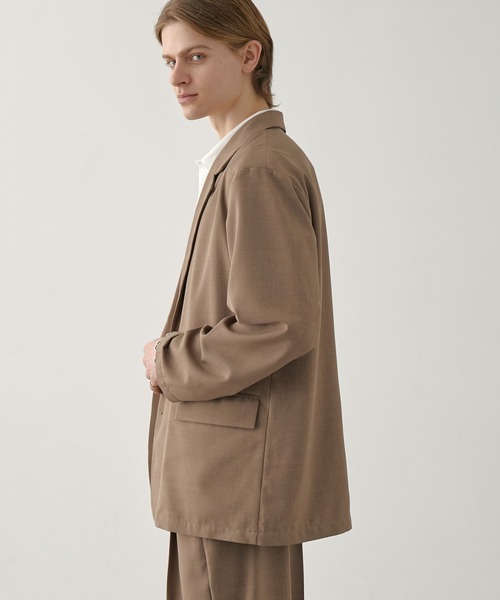 EASENCE（イーズエンス）の「【EASENCE】ハイツイステッドツイル セットアップ シングルテーラードジャケット＆センタープレス タックスラックス<速乾/UVカット/イージーケア>（セットアップ・メンズ・ライトグレー/ネイビー/モカ/チャコール・S/M/L/XL）」の19枚目の写真