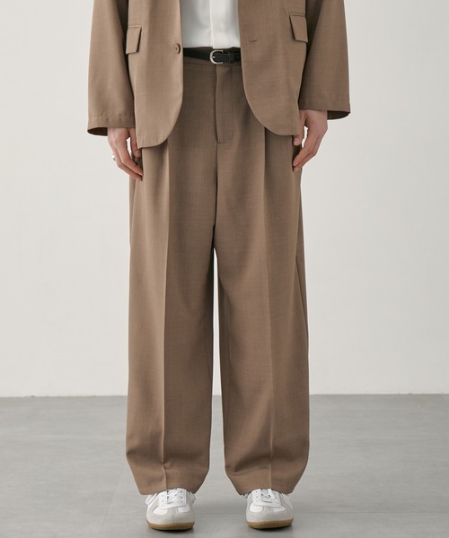 EASENCE（イーズエンス）の「【EASENCE】ハイツイステッドツイル セットアップ シングルテーラードジャケット＆センタープレス タックスラックス<速乾/UVカット/イージーケア>（セットアップ・メンズ・ライトグレー/ネイビー/モカ/チャコール・S/M/L/XL）」の21枚目の写真