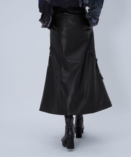 HARE（ハレ）の「ライダースライクスカート(HARE)（スカート・レディース・ブラック・FREE）」の2枚目の写真
