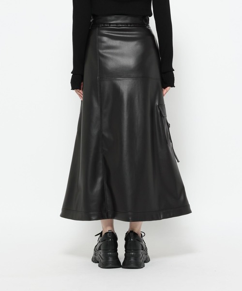 HARE（ハレ）の「ライダースライクスカート(HARE)（スカート・レディース・ブラック・FREE）」の5枚目の写真