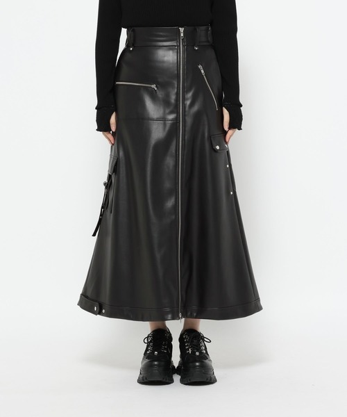 HARE（ハレ）の「ライダースライクスカート(HARE)（スカート・レディース・ブラック・FREE）」の6枚目の写真