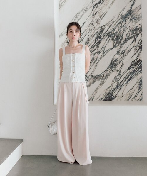 La boutique BonBon（ラブティックボンボン）の「【アンサンブル可】ファンシーツイードニットキャミ（ニット/セーター・レディース・ネイビー/オフホワイト/ピンク・FREE）」の18枚目の写真