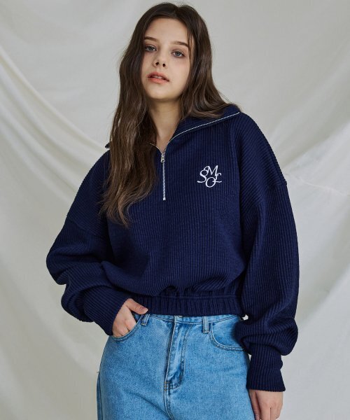 5OML(オーオーエムエル)の「ハイネックハーフジップウールタッチリブニット(クリーム)(ニット/セーター・レディース・その他・M)」の3枚目の写真