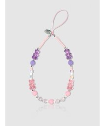 DESIGNSKIN（デザインスキン）の「ビーズハンドストラップ-ピンク/ジェリークマ（スマホグッズ）」