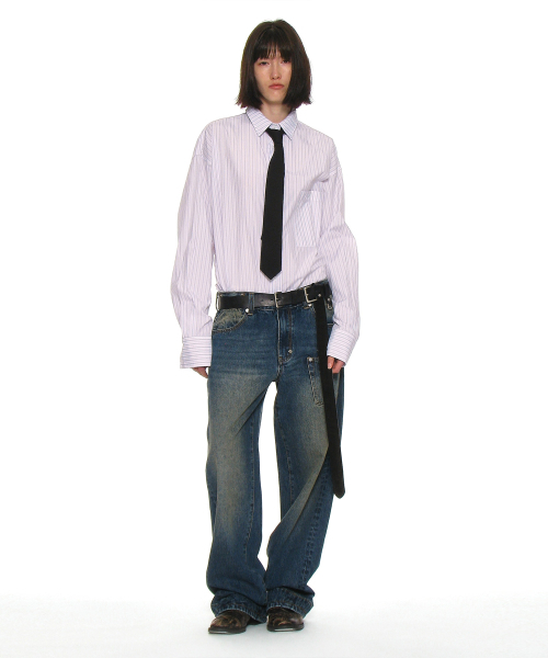 PARTIMENTO WOMEN（パルティメントウィメン）の「ポケットシンチバッグカーブドジーンズ_ダークブルー（デニムパンツ・レディース・その他・S/M）」の5枚目の写真