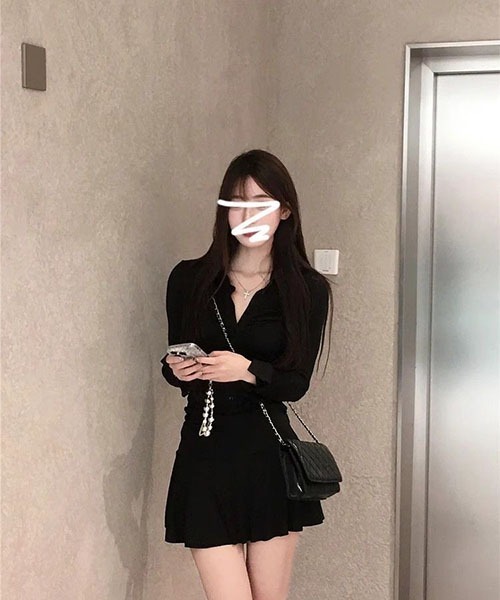 gossip!ロサンゼルス(ゴシップロサンゼルス)の「前ボタンデザイン プレーンミニワンピース(ワンピース・レディース・ブラック・M/S)」の13枚目の写真