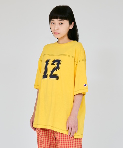 Champion（チャンピオン）の「【Champion/チャンピオン】レディース ショートスリーブ フットボールTシャツ（Tシャツ/カットソー・レディース・レッド系その他3/イエロー系その他3/ブルー系4/グリーン系その他・LARGE/MEDIUM）」の3枚目の写真