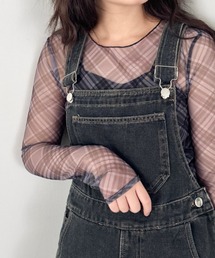 SOLLON. | チェック柄シアートップス(Tシャツ/カットソー)
