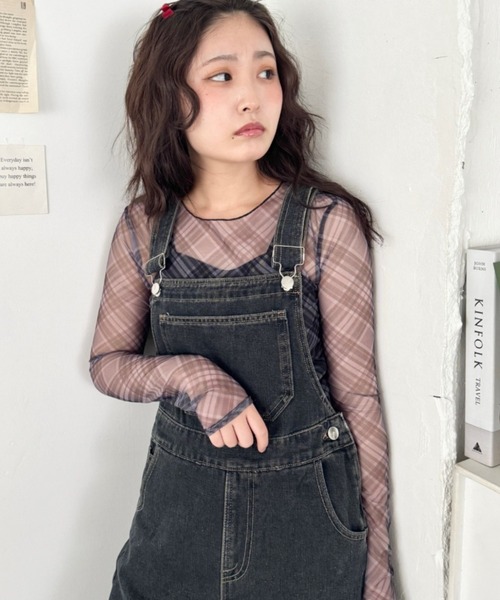 SOLLON.(ソルロン)の「チェック柄シアートップス(Tシャツ/カットソー・レディース・ブルー/ピンク/ブラック・FREE)」の21枚目の写真