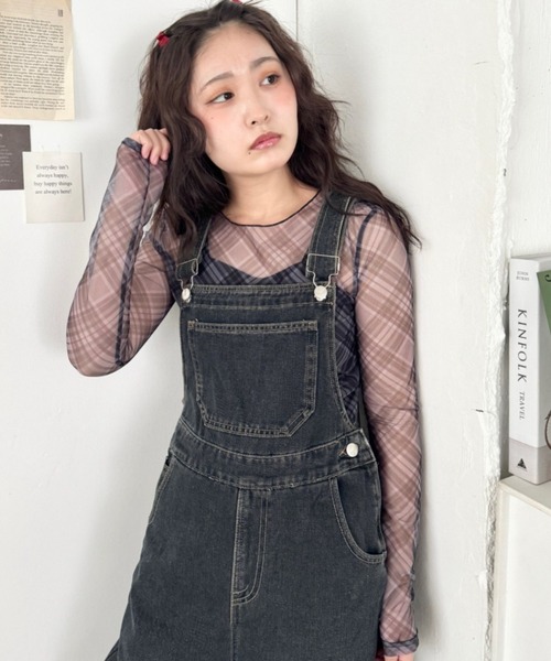 SOLLON.(ソルロン)の「チェック柄シアートップス(Tシャツ/カットソー・レディース・ブルー/ピンク/ブラック・FREE)」の22枚目の写真