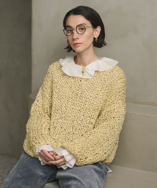 BEAUTY&YOUTH UNITED ARROWS(ビューティーアンドユースユナイテッドアローズ)の「ラッフル スキッパーブラウス(シャツ/ブラウス・レディース・オフホワイト/ブラック・FREE)」の5枚目の写真