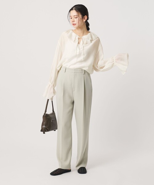 BEAUTY&YOUTH UNITED ARROWS(ビューティーアンドユースユナイテッドアローズ)の「ラッフル スキッパーブラウス(シャツ/ブラウス・レディース・オフホワイト/ブラック・FREE)」の10枚目の写真