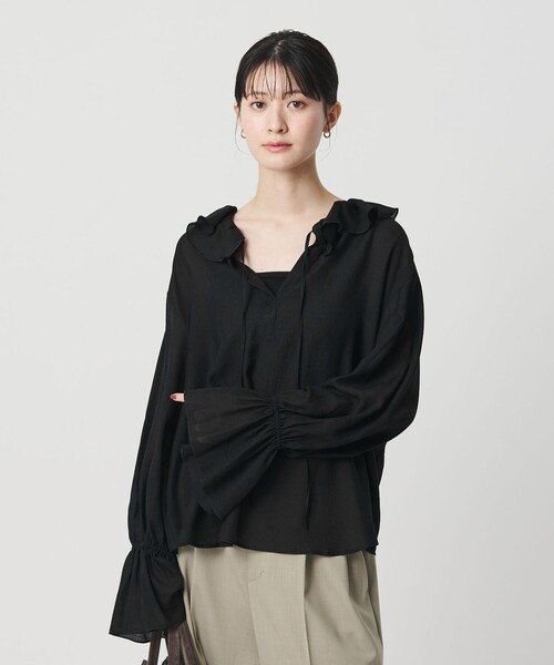 BEAUTY&YOUTH UNITED ARROWS(ビューティーアンドユースユナイテッドアローズ)の「ラッフル スキッパーブラウス(シャツ/ブラウス・レディース・オフホワイト/ブラック・FREE)」の11枚目の写真