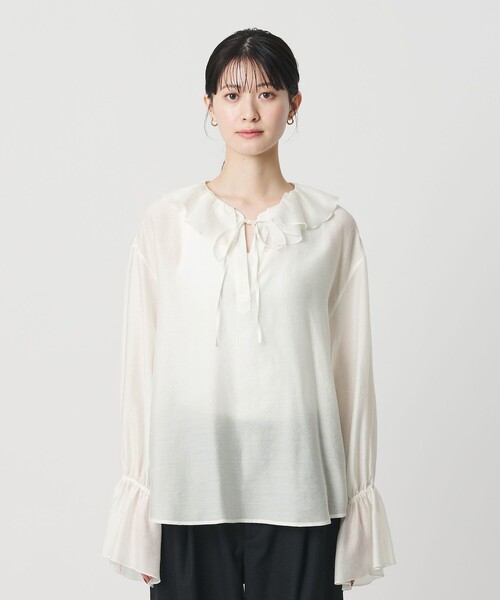 BEAUTY&YOUTH UNITED ARROWS(ビューティーアンドユースユナイテッドアローズ)の「ラッフル スキッパーブラウス(シャツ/ブラウス・レディース・オフホワイト/ブラック・FREE)」の15枚目の写真