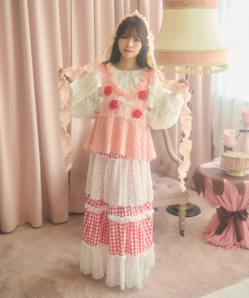 クティールとレトロ】フラワーリボンビスチェ（キャミソール）｜kutir