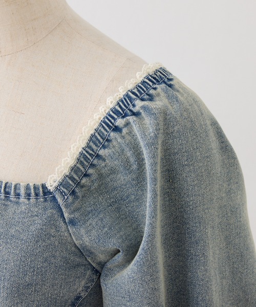 one after another NICE CLAUP(ワンアフターアナザーナイスクラップ)の「【Denim Collection】レースアップティアードミニワンピース(ワンピース・レディース・オフホワイト/ブラック/ブルー系その他・FREE)」の6枚目の写真