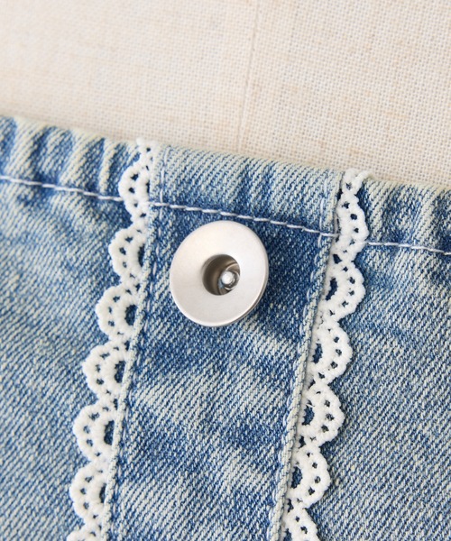 one after another NICE CLAUP(ワンアフターアナザーナイスクラップ)の「【Denim Collection】レースアップティアードミニワンピース(ワンピース・レディース・オフホワイト/ブラック/ブルー系その他・FREE)」の7枚目の写真