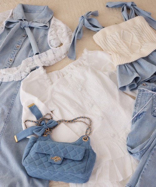 one after another NICE CLAUP(ワンアフターアナザーナイスクラップ)の「【Denim Collection】レースアップティアードミニワンピース(ワンピース・レディース・オフホワイト/ブラック/ブルー系その他・FREE)」の17枚目の写真