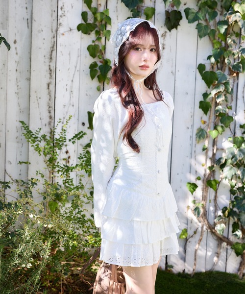 one after another NICE CLAUP(ワンアフターアナザーナイスクラップ)の「【Denim Collection】レースアップティアードミニワンピース(ワンピース・レディース・オフホワイト/ブラック/ブルー系その他・FREE)」の22枚目の写真