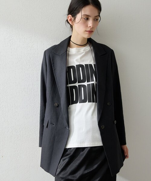THE PAUSE(ザ ポーズ)の「【THE PAUSE】コットンリネンダブルジャケット/セットアップ可(テーラードジャケット・レディース・ブラック/ベージュ・FREE)」の4枚目の写真