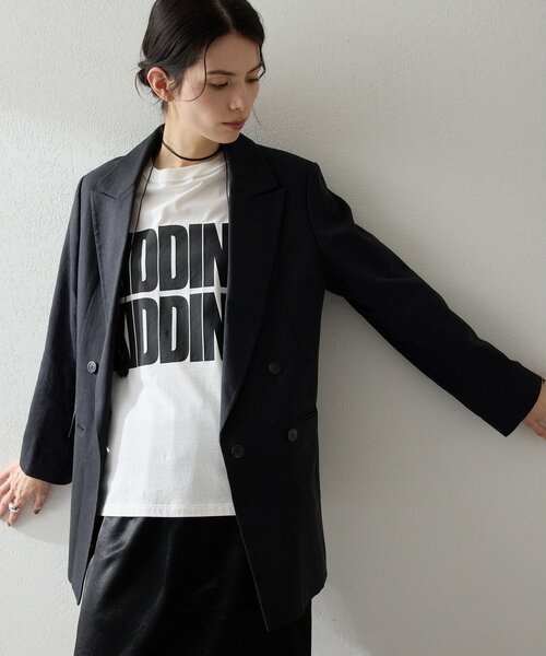 THE PAUSE(ザ ポーズ)の「【THE PAUSE】コットンリネンダブルジャケット/セットアップ可(テーラードジャケット・レディース・ブラック/ベージュ・FREE)」の10枚目の写真