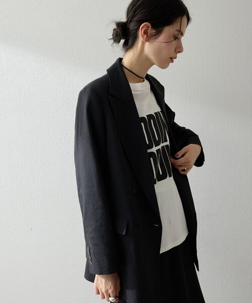 THE PAUSE(ザ ポーズ)の「【THE PAUSE】コットンリネンダブルジャケット/セットアップ可(テーラードジャケット・レディース・ブラック/ベージュ・FREE)」の9枚目の写真