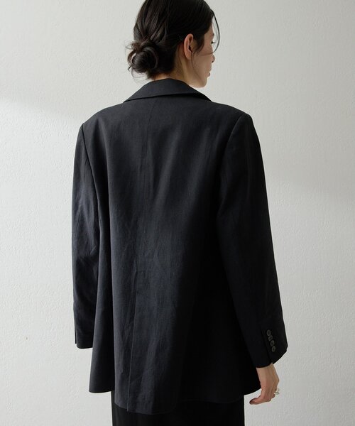 THE PAUSE(ザ ポーズ)の「【THE PAUSE】コットンリネンダブルジャケット/セットアップ可(テーラードジャケット・レディース・ブラック/ベージュ・FREE)」の6枚目の写真