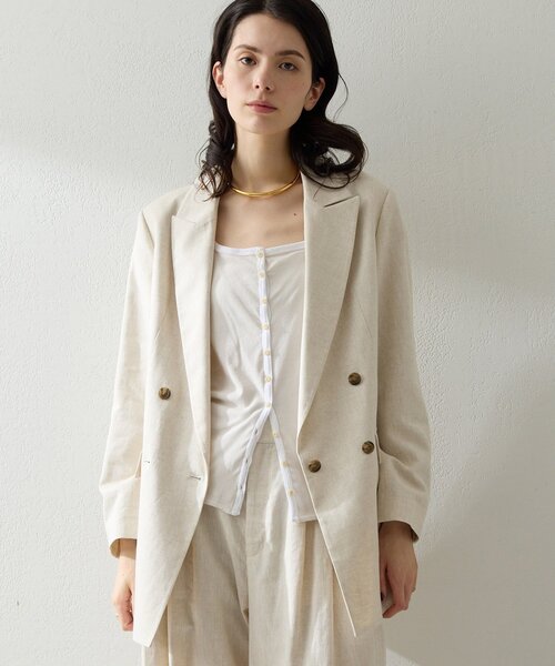 THE PAUSE(ザ ポーズ)の「【THE PAUSE】コットンリネンダブルジャケット/セットアップ可(テーラードジャケット・レディース・ブラック/ベージュ・FREE)」の22枚目の写真