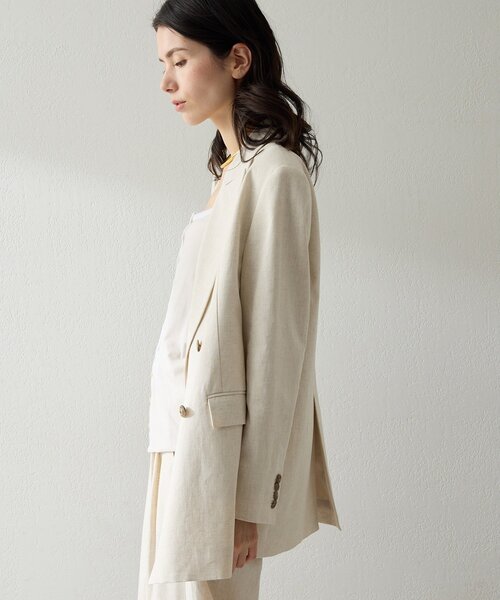 THE PAUSE(ザ ポーズ)の「【THE PAUSE】コットンリネンダブルジャケット/セットアップ可(テーラードジャケット・レディース・ブラック/ベージュ・FREE)」の17枚目の写真