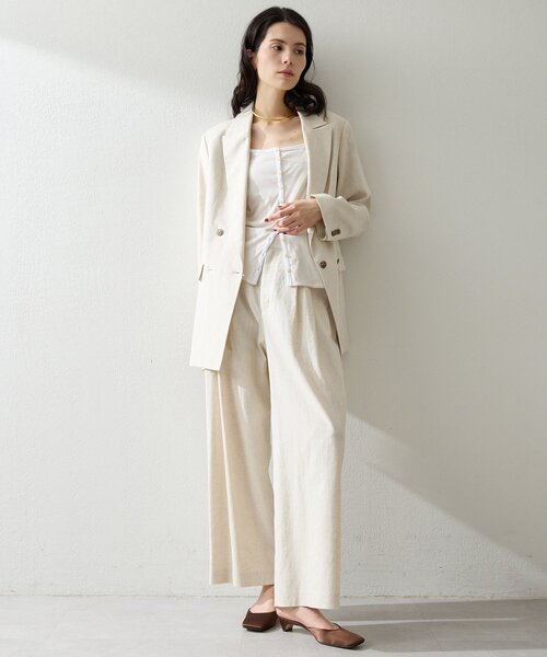 THE PAUSE(ザ ポーズ)の「【THE PAUSE】コットンリネンダブルジャケット/セットアップ可(テーラードジャケット・レディース・ブラック/ベージュ・FREE)」の21枚目の写真