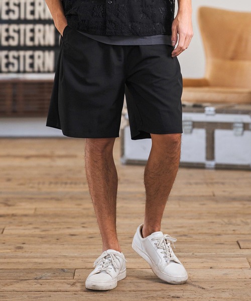 CAMBIO(カンビオ)の「mp14600- Slacks Fabric Shorts ショートパンツ(S60226cmb)(その他パンツ・メンズ・カーキ系/ブラック/チャコールグレー/ベージュ・S/M/L)」の2枚目の写真