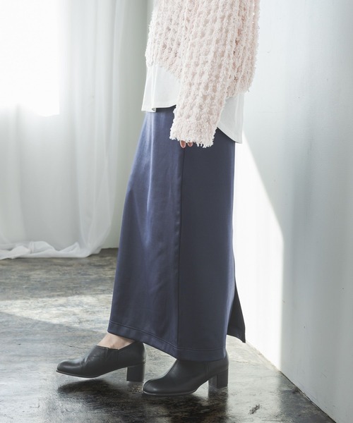 niko and...（ニコアンド）の「シャイニースウェットスカート（スカート・レディース・ネイビー/アイボリー/ブラック・FREE）」の3枚目の写真
