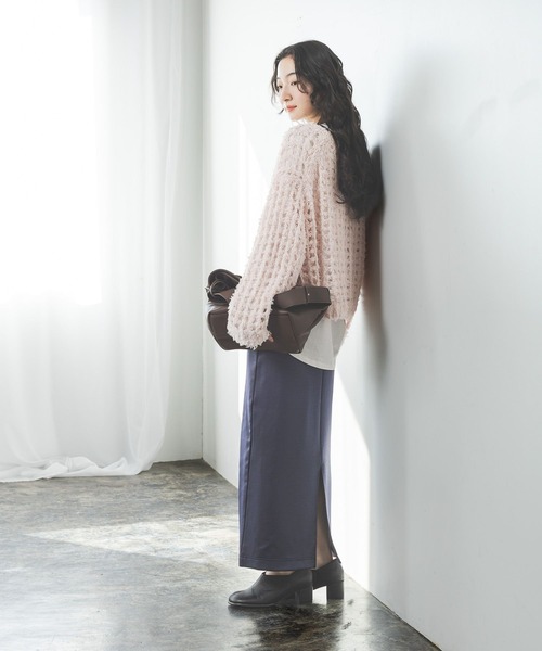 niko and...（ニコアンド）の「シャイニースウェットスカート（スカート・レディース・ネイビー/アイボリー/ブラック・FREE）」の18枚目の写真