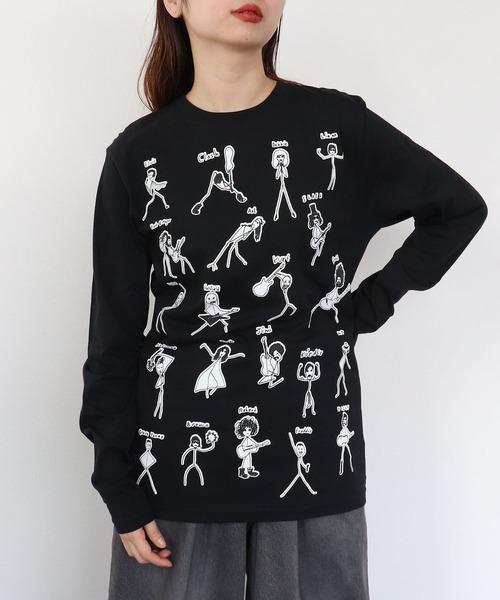 Cepica(セピカ)の「【BLACK SCORE】STICKMEN ROCK UNISEX LONG T(Tシャツ/カットソー・レディース・ブラック・FREE)」の9枚目の写真