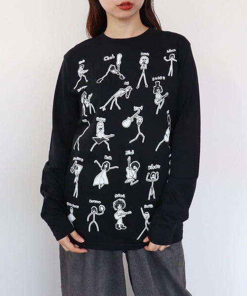 Cepica(セピカ)の「【BLACK SCORE】STICKMEN ROCK UNISEX LONG T(Tシャツ/カットソー・レディース・ブラック・FREE)」の10枚目の写真