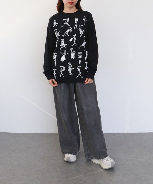 Cepica(セピカ)の「【BLACK SCORE】STICKMEN ROCK UNISEX LONG T(Tシャツ/カットソー・レディース・ブラック・FREE)」の11枚目の写真