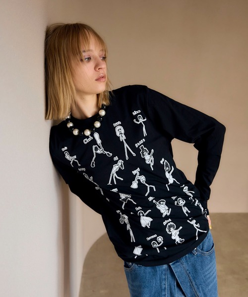 Cepica(セピカ)の「【BLACK SCORE】STICKMEN ROCK UNISEX LONG T(Tシャツ/カットソー・レディース・ブラック・FREE)」の17枚目の写真