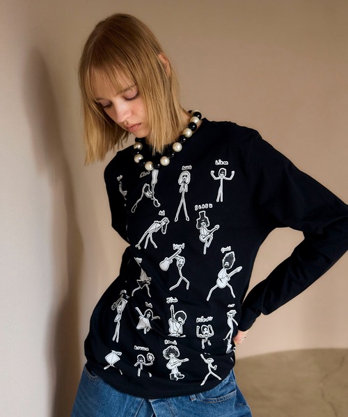 Cepica(セピカ)の「【BLACK SCORE】STICKMEN ROCK UNISEX LONG T(Tシャツ/カットソー・レディース・ブラック・FREE)」の16枚目の写真