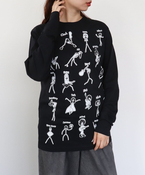 Cepica(セピカ)の「【BLACK SCORE】STICKMEN ROCK UNISEX LONG T(Tシャツ/カットソー・レディース・ブラック・FREE)」の14枚目の写真