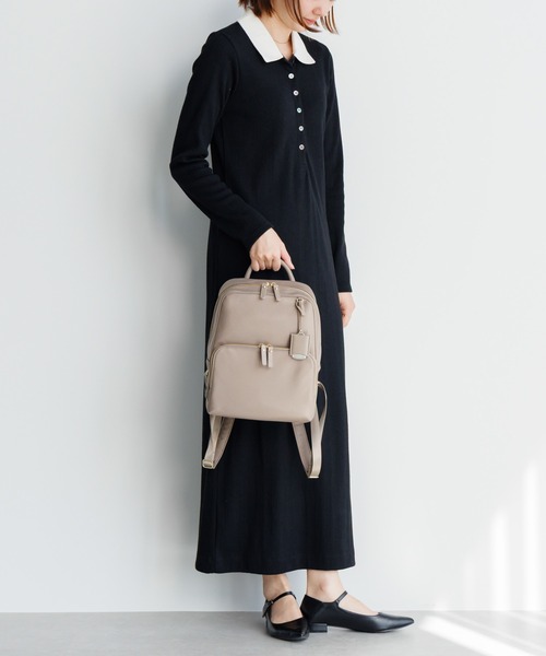 Jewelna Rose(ジュエルナローズ)の「フレイヤ・リュック エアリィ ミドル 16263(バックパック/リュック・レディース・ブラック×ブラック/ブラック/グレイッシュベージュ/ライトピンク・FREE)」の22枚目の写真