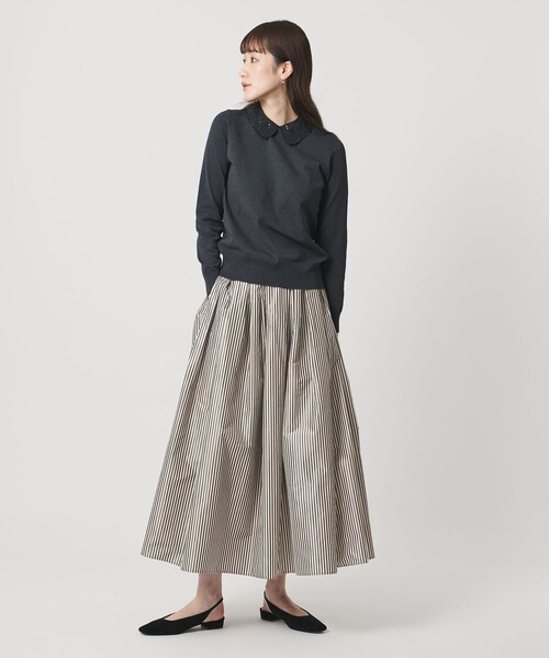 UNITED ARROWS（ユナイテッドアローズ）の「タフタ ボリューム ギャザースカート（スカート・レディース・オフホワイト/ブラック/その他2/その他1・36/38）」の8枚目の写真