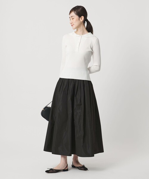 UNITED ARROWS（ユナイテッドアローズ）の「タフタ ボリューム ギャザースカート（スカート・レディース・オフホワイト/ブラック/その他2/その他1・36/38）」の14枚目の写真