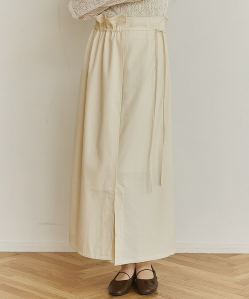 OLUN(オルン)の「multiway wrap skirt/マルチウェイラップスカート(スカート・レディース・アイボリー/ブラウン/ブラック・MEDIUM/SMALL)」の1枚目の写真