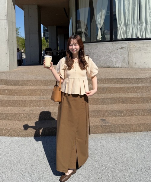 OLUN(オルン)の「multiway wrap skirt/マルチウェイラップスカート(スカート・レディース・アイボリー/ブラウン/ブラック・MEDIUM/SMALL)」の19枚目の写真
