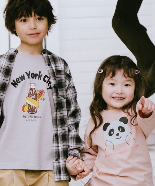 and D. petit main（アンドディープティマイン）の「【365D】OFUZAKEかわいいロンT（Tシャツ/カットソー・キッズ・サックスブルー/オフホワイト/ピンク/イエロー・90cm/100cm/120cm/110cm/130cm/140cm）」の9枚目の写真