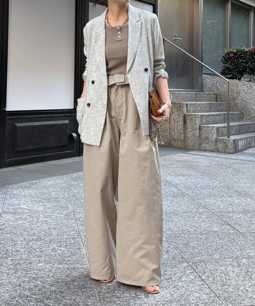 DouDou（ドゥドゥ）の「ヘンリーネック前後2WAYニットタンク（ニット/セーター・レディース・ベージュ/オフホワイト/ブラック/レッド・FREE）」の17枚目の写真