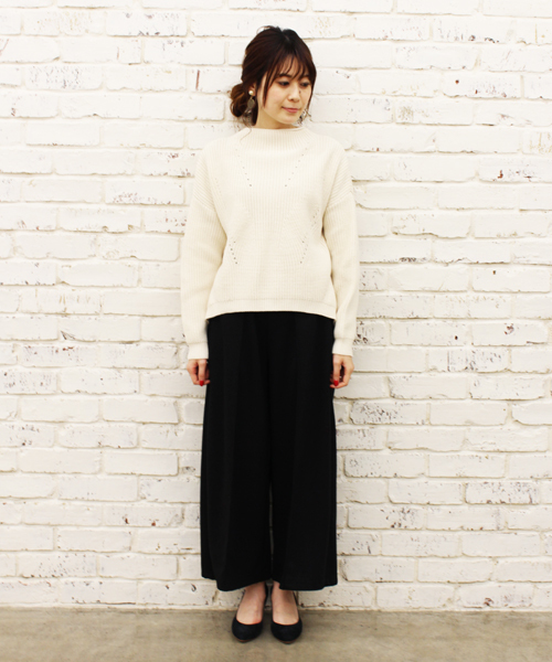 CIAOPANIC（チャオパニック）の「【Ciaopanic】Wフェイスロングガウチョパンツ（その他パンツ・レディース・ブラック/ライトグレー/キャメル・FREE）」の10枚目の写真