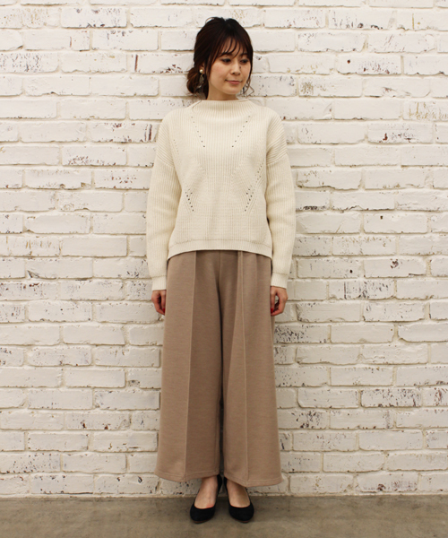 CIAOPANIC（チャオパニック）の「【Ciaopanic】Wフェイスロングガウチョパンツ（その他パンツ・レディース・ブラック/ライトグレー/キャメル・FREE）」の13枚目の写真