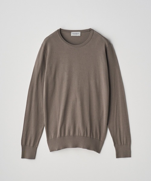 JOHN SMEDLEY(ジョンスメドレー)の「クルーネック長袖コットンニットプルオーバー(ニット/セーター・レディース・ベージュ系5・S)」の1枚目の写真