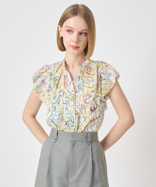 ANAYI（アナイ）の「ペイントペイズリープリントフレア ブラウス（シャツ/ブラウス・レディース・ピンク/マルチ・38/36）」の2枚目の写真